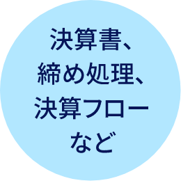 決算書、締め処理、決算フローなど